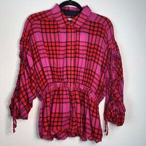 Free People Pacific Dawn Plaid Shirt